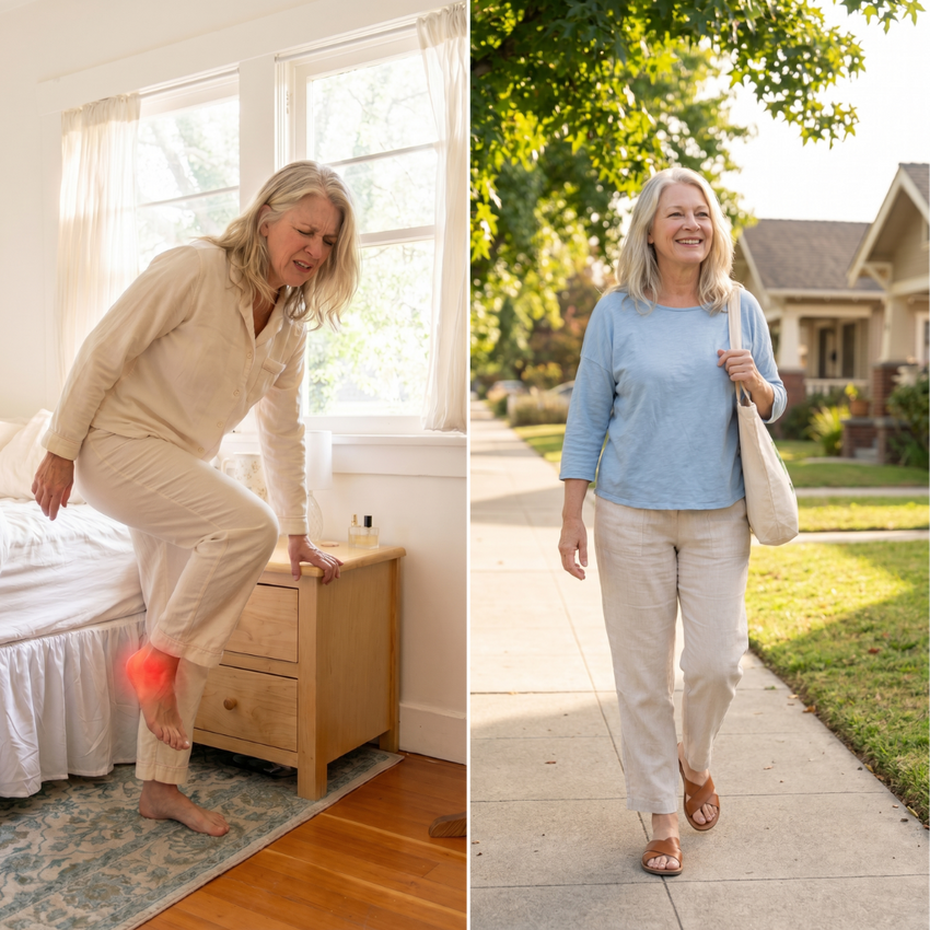 1. Addresses the root cause of plantar fasciitis, not just the inflammation